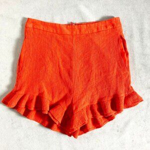 L'ATISTE BY AMY Orange Ruffle Bottom Hem S